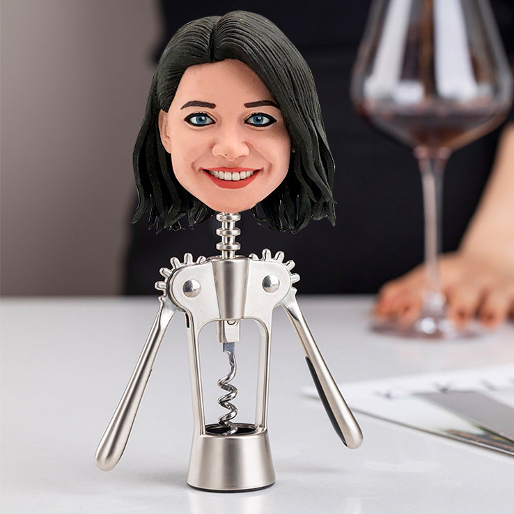 Personalized Wine Opener Bobblehead - Custom Gift