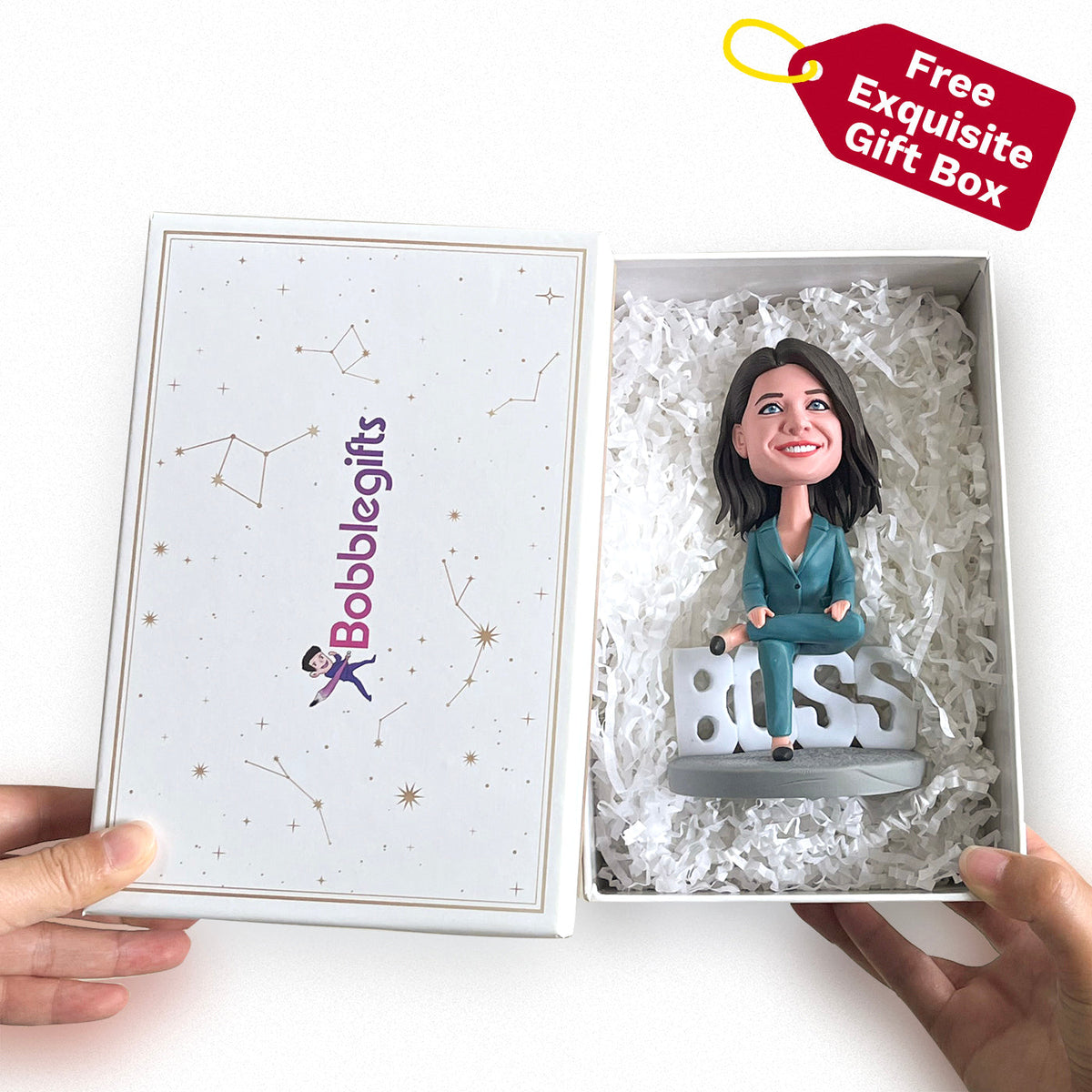 Cool Girl On Chair Bobblehead - Personalized Gift main image 1