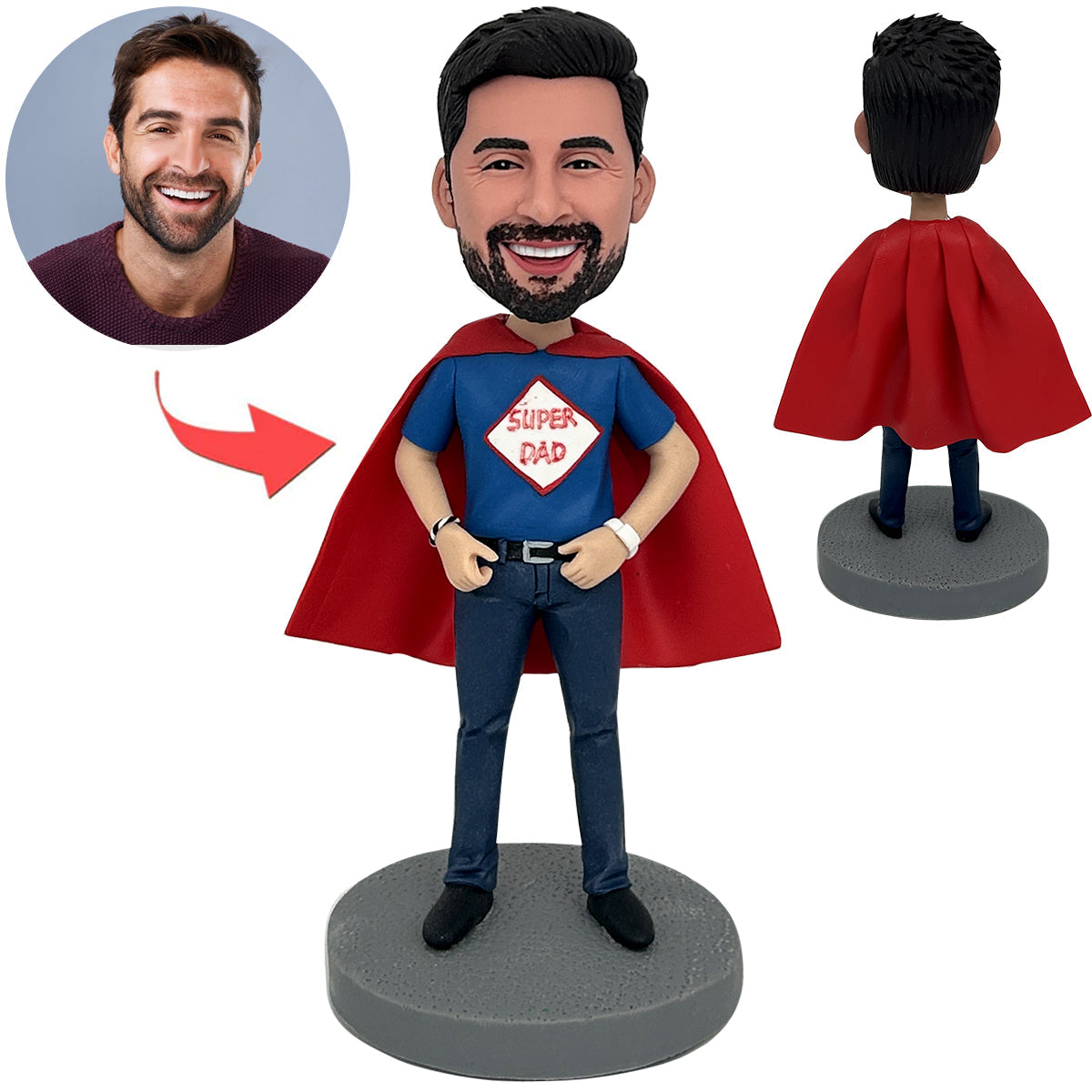 Custom Bobblehead Doll for Super Dad From His Photo Online BobbleGifts AU