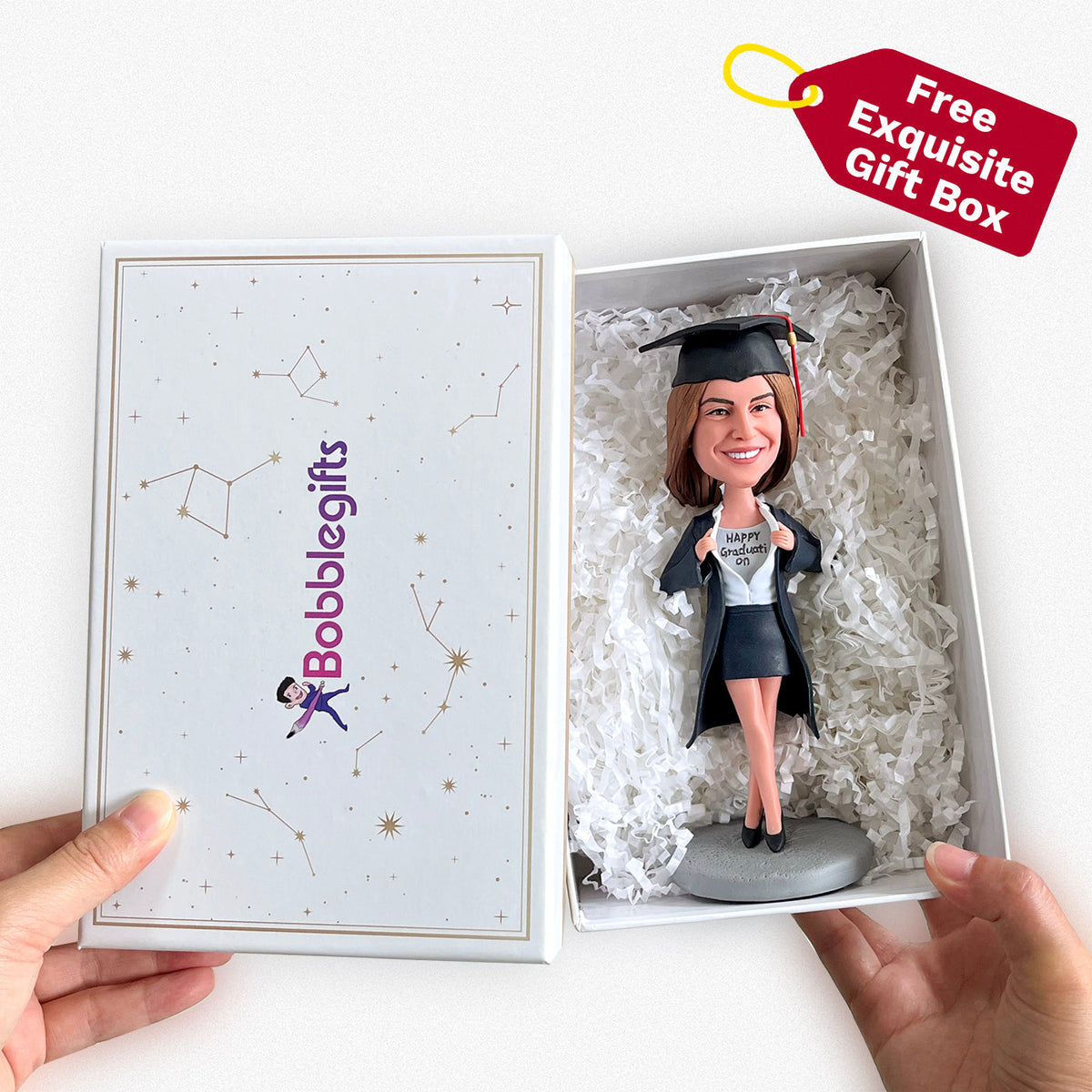 Graduation Gift for Teen Boy – Custom Graduation Bobblehead from Photo, Personalized Young Graduate Figurine main image 0