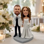 Custom Wedding Bobblehead with White Clothing