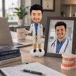 Personalized Doctor Custom Bobblehead with Syringe