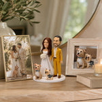 Wedding Couples Custom Bobbleheads with Pets