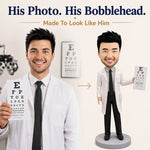Custom Male Doctor Bobblehead In White Coat