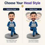 Male Boss Working with Computer Custom Bobblehead