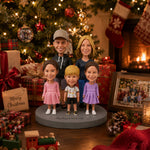 Custom Family Bobbleheads with 3 Kids