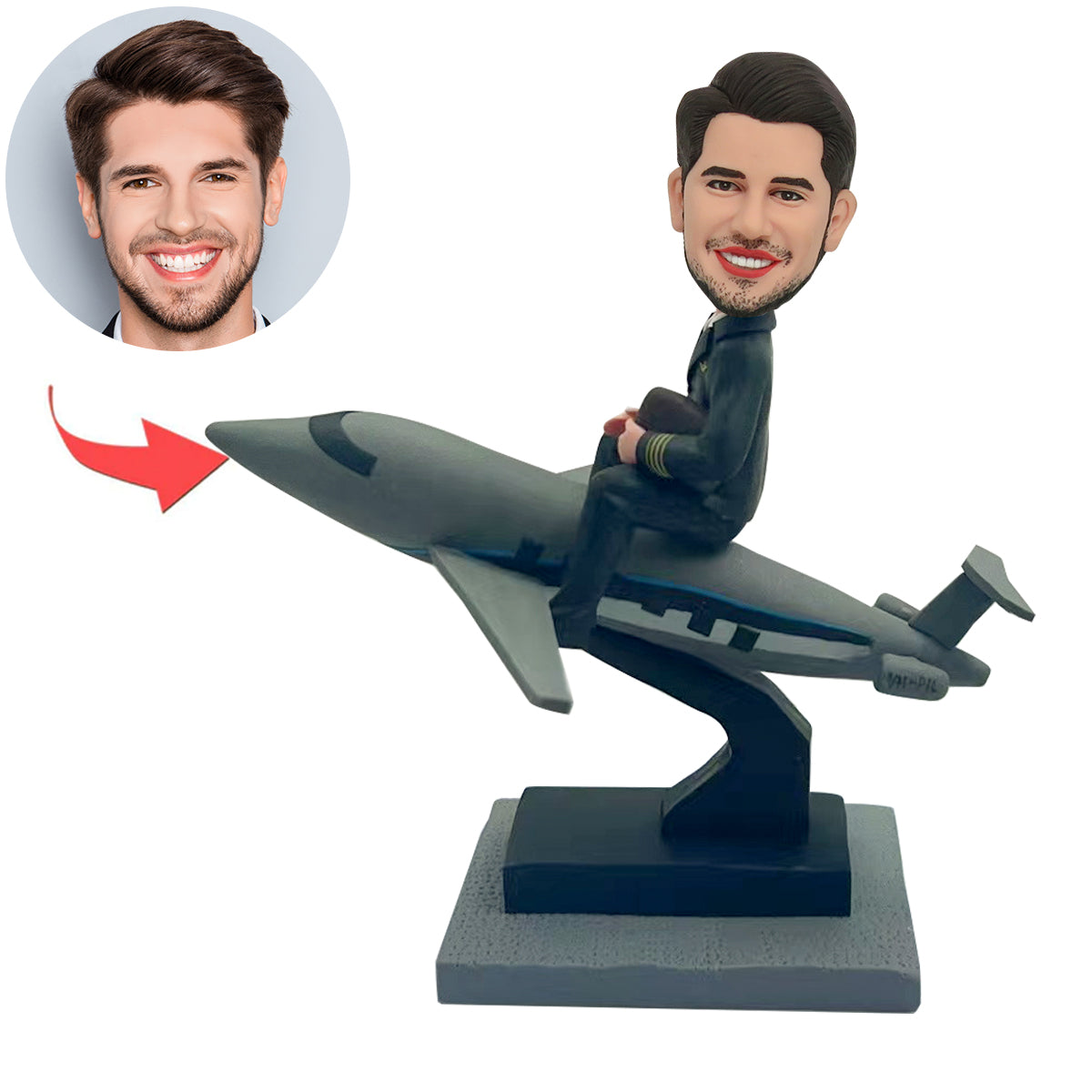 Custom Man Bobblehead with Airplane Model - Best Gifts For Men ...
