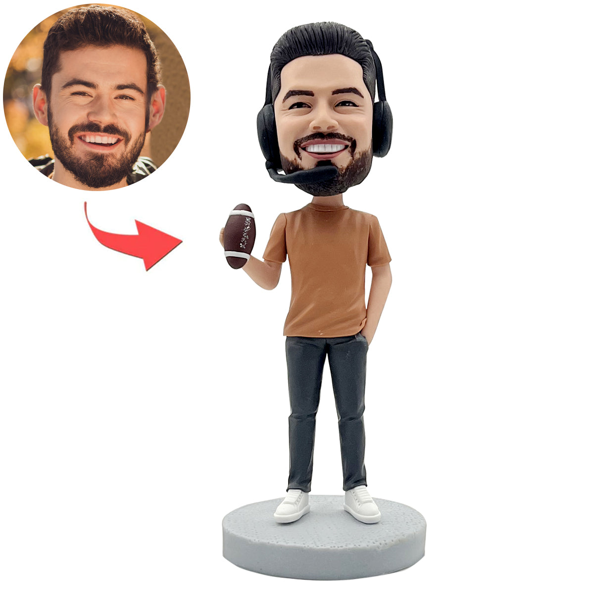 Rugby Game Commentator Custom Bobblehead From His Photos – BobbleGifts AU