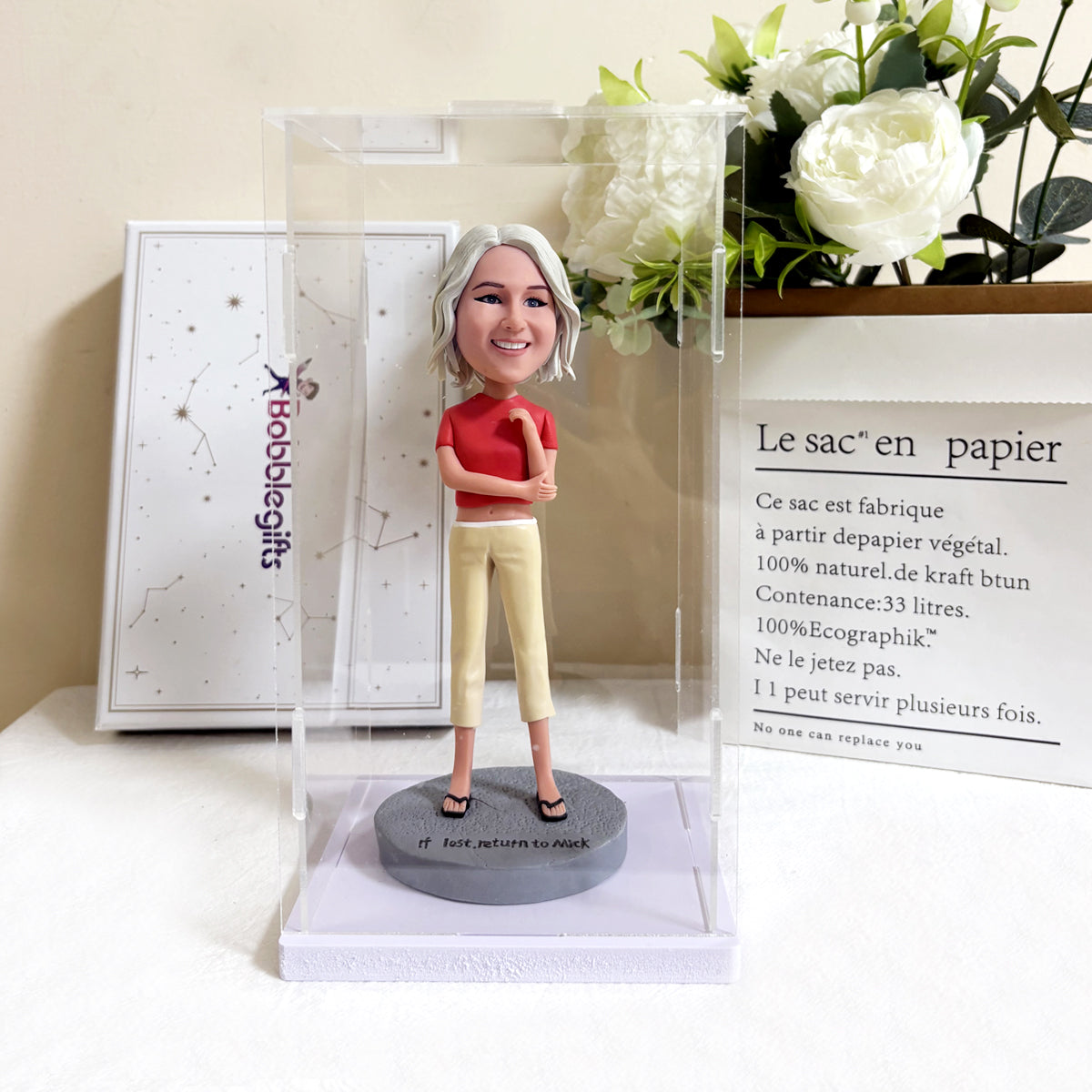 Acrylic Display Case Dustproof Bobblehead Box Desktop Stand