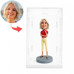 Acrylic Display Case Dustproof Bobblehead Box Desktop Stand
