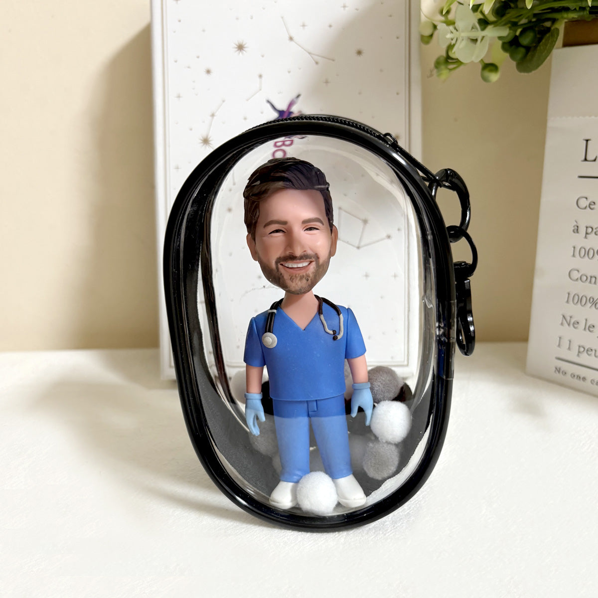 (Fits 12cm Figures) Keychain Display Bag Black