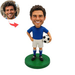 Custom Soccer Player Bobblehead Holding Ball