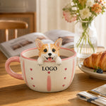 Personalized Dog & Cat Coffee Cup with Handmade Pet Figure