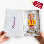Personalized Boy Figurine Holding Number 10