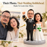 Personalized Wedding Couple Figurine with Ring Holder from Photo
