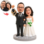 Personalized Wedding Couple Figurine with Ring Holder from Photo