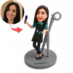 Personalized Handmade Gift Custom Hairdresser Bobblehead