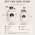 Personalized Ceramic Pet Memorial Urn with Custom Photo & Figurine