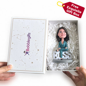 Custom Female BOSS Bobblehead - BOSS DAY GIFT
