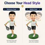 Custom Tennis Player Bobbleheads In White Jersey