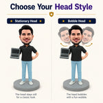 Custom Bobblehead Male Software Engineer with Computer