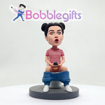 Custom Bobbleheads Humorous Women Sit On Toilet