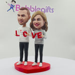 Custom Couple Bobblehead with “LOVE”