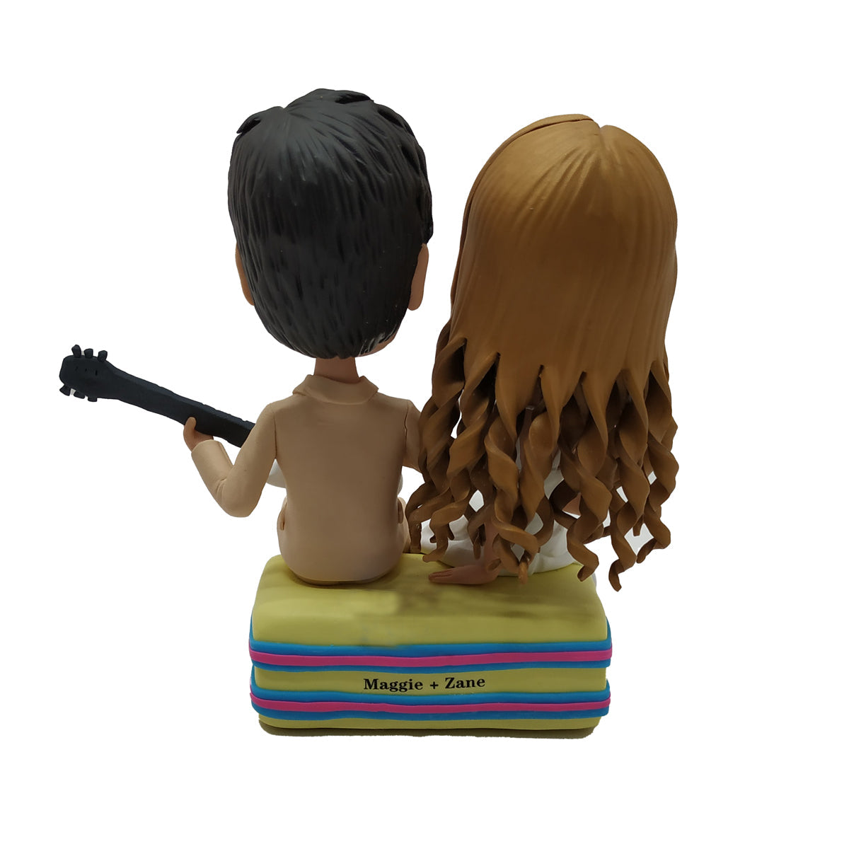 Couple Wedding Bobblehead Doll Playing Guitar