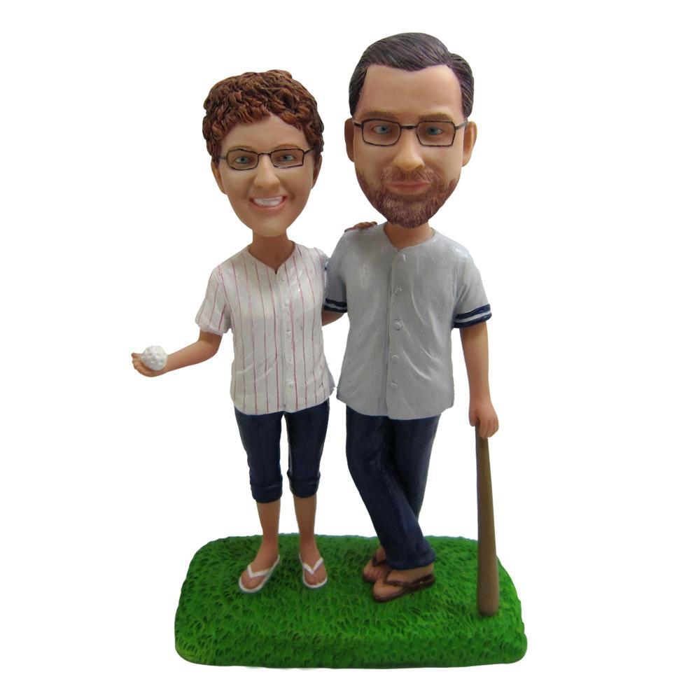 Baseball Couple Custom Sports Bobblehead - BobbleGifts