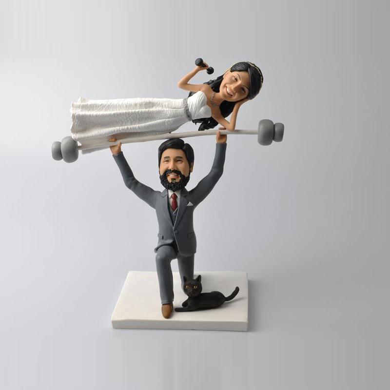 Funny Weightlifting Couples Bobbleheads - BobbleGifts