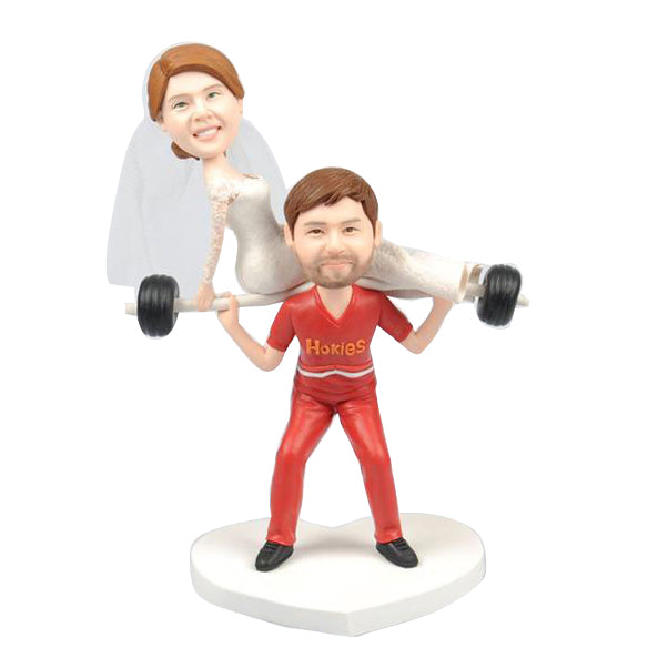 Custom Wedding Bobblehead for Weightlifter