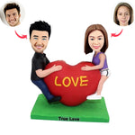 Loving Heart Couple Bobblehead Custom