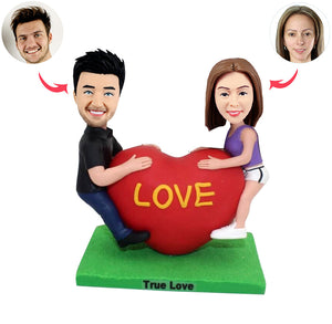 Loving Heart Couple Bobblehead Custom