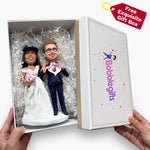Custom Funny Wedding Cake Topper Bobblehead Doll with Weightlifting