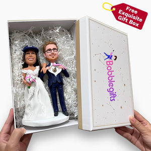 Custom Wedding Cake Topper with Bobblehead